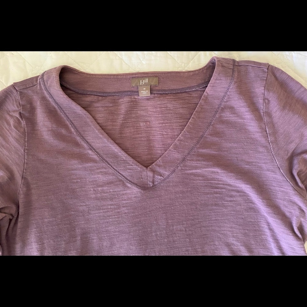 J. Jill. Size M. Purple. V-neck shirt 100% cotton